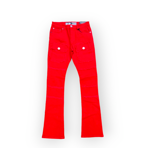 STRETCH STACK JEANS-RED
