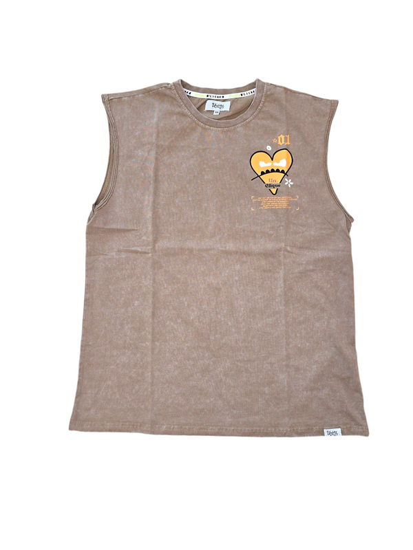 GAME OVER SLEEVELESS TEE-LATTE