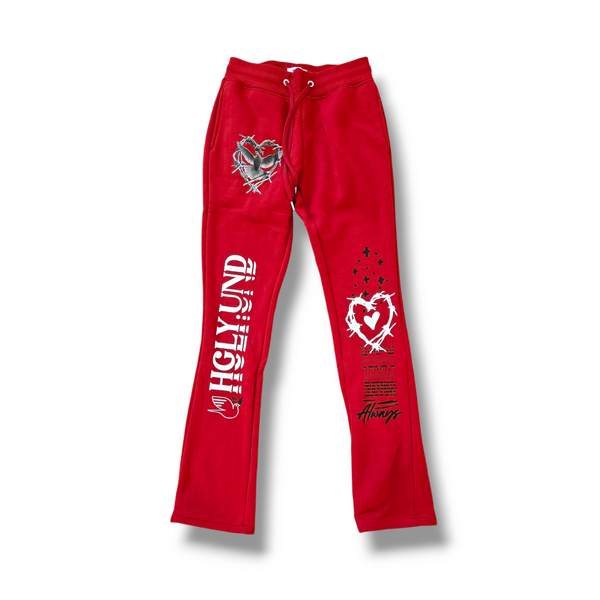 Highly Undrtd 'Always Thrive' Stacked Jogger (RED)