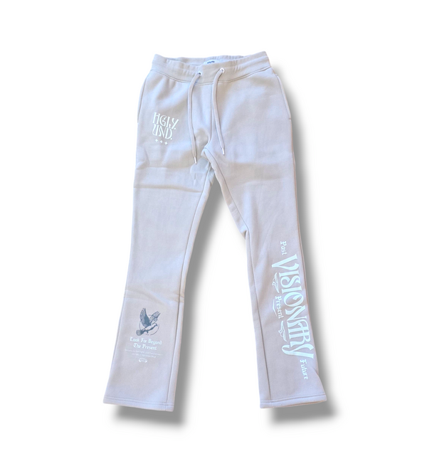 Highly Undrtd 'Visionary Angel' Stack Joggers (Glacier Grey)