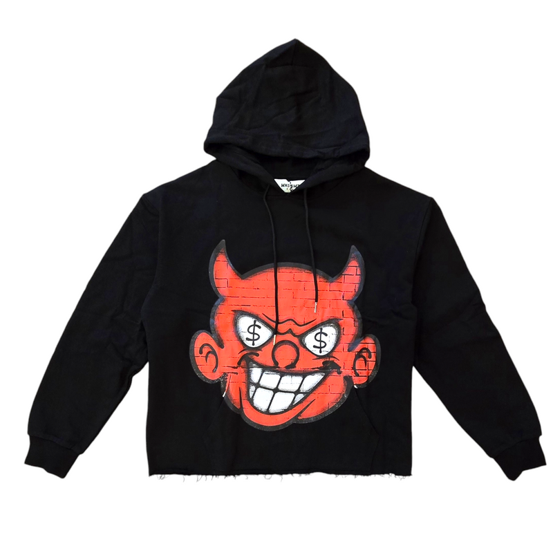 MIND GAME CROPPED HOODIE-MG29 BLACK