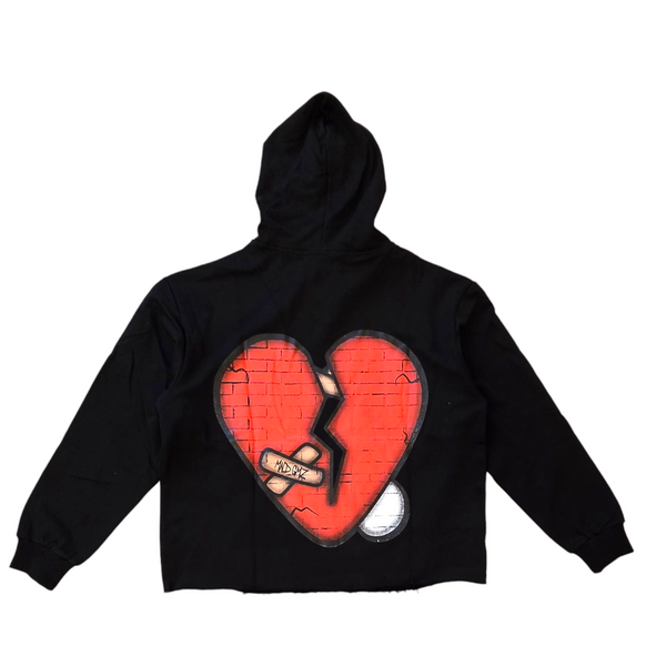 MIND GAME CROPPED HOODIE-MG21 BLACK