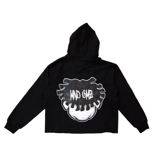 MIND GAME CROPPED HOODIE-MG26 BLACK