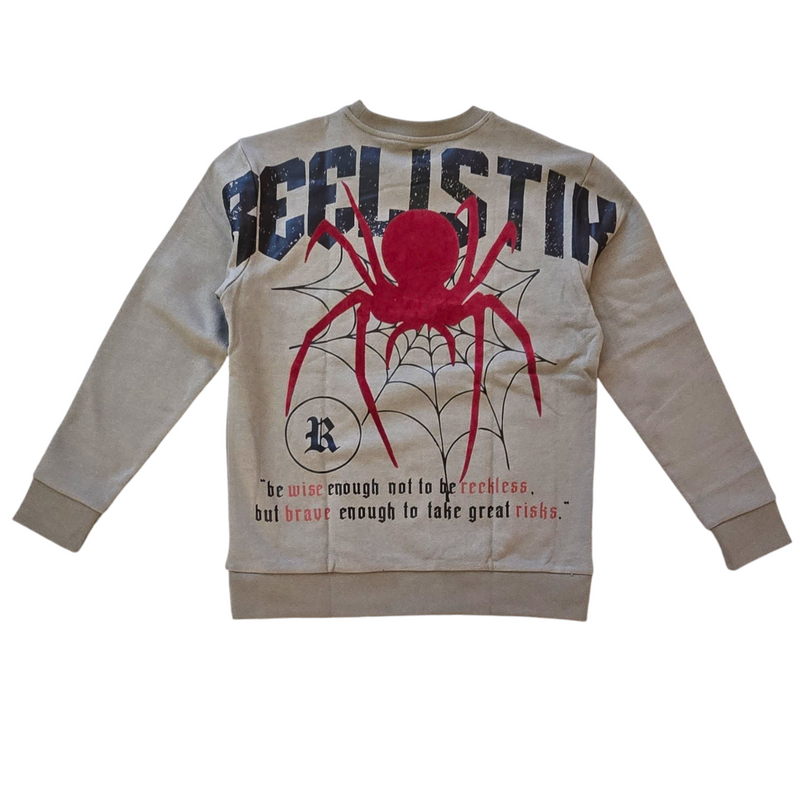 RST-008C TAN GREEN SPIDER CREW NECK