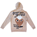 RST-007H TAN BROWN SPREAD LOVE AROUND HOODIE