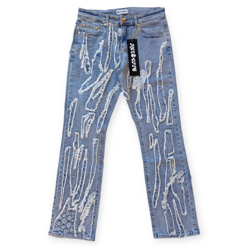 RAIN ON OPPS RIPPED DENIM-BLUE WASH