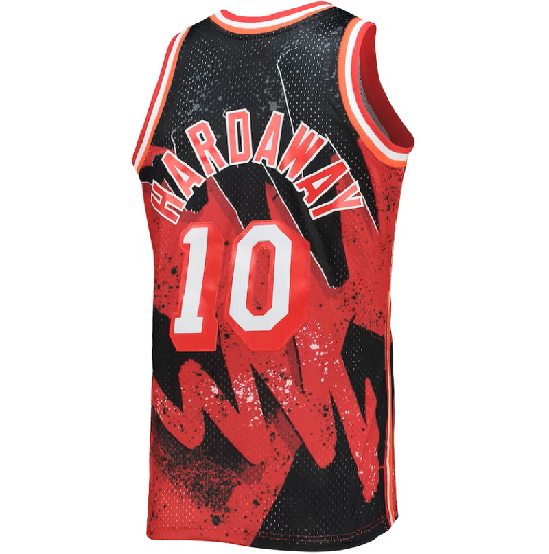 Men's Miami Heat Tim Hardaway Mitchell & Ness Scarlet Hardwood Classics 1996-97 Hyper Hoops Swingman Jersey