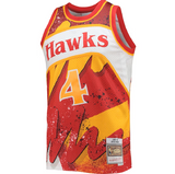 Men's Atlanta Hawks Spud Webb Mitchell & Ness Red Hardwood Classics 1986-87 Hyper Hoops Swingman Jersey