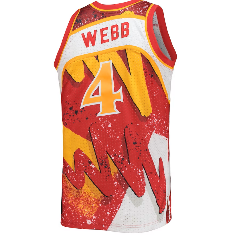 Men's Atlanta Hawks Spud Webb Mitchell & Ness Red Hardwood Classics 1986-87 Hyper Hoops Swingman Jersey