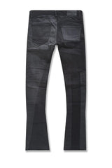 Sean Stacked - Geometric Denim (Black Shadow)