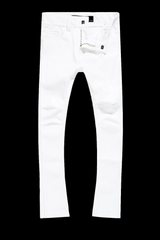 KIDS STACKED THRILLER PANTS (WHITE)