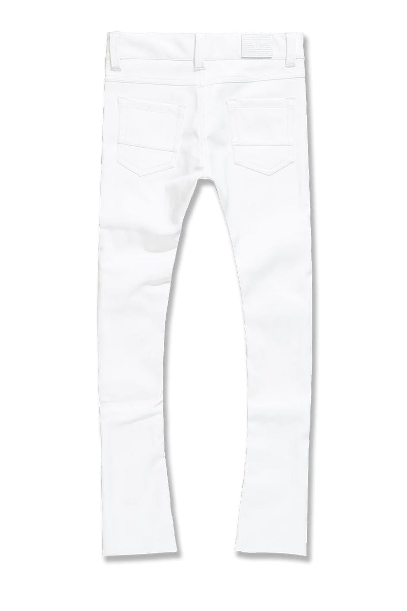 KIDS STACKED THRILLER PANTS (WHITE)