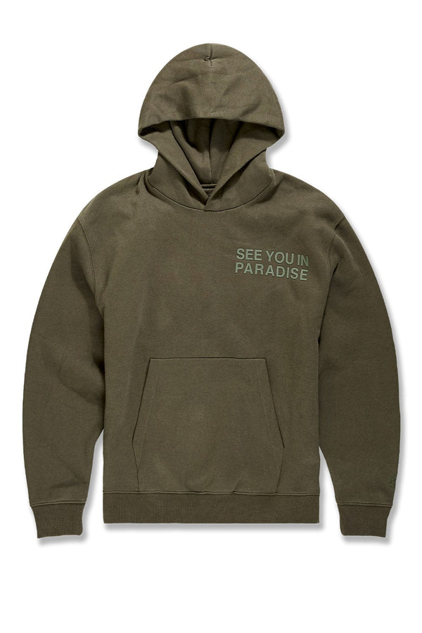 PARADISE TONAL PULLOVER HOODIE (OLIVE)