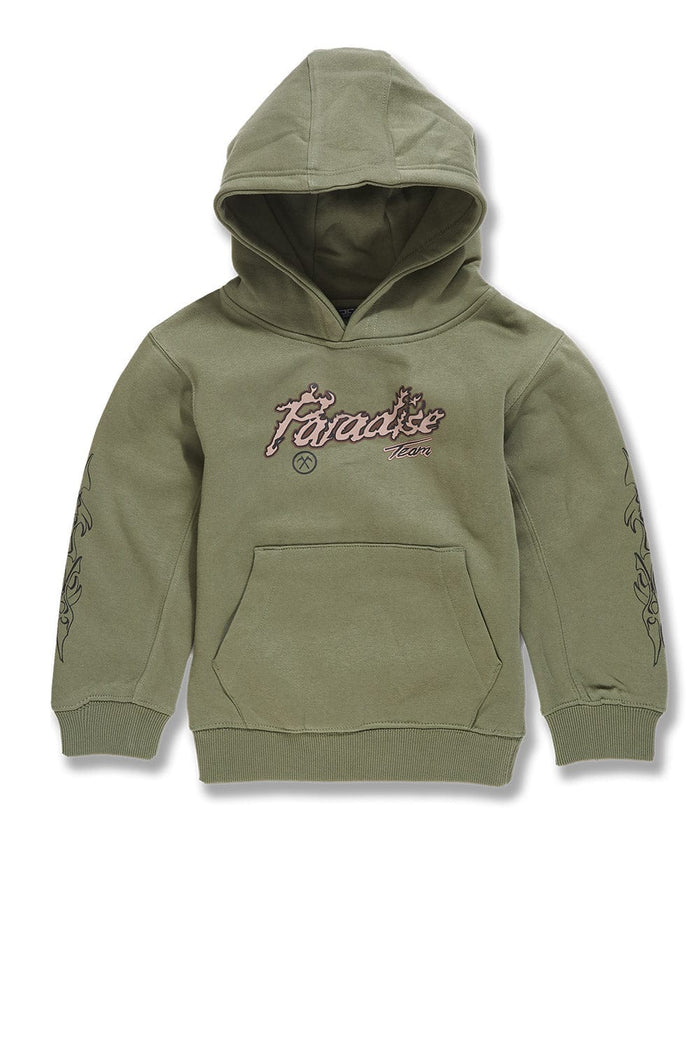 Kids Paradise Tour Pullover Hoodie-Sage