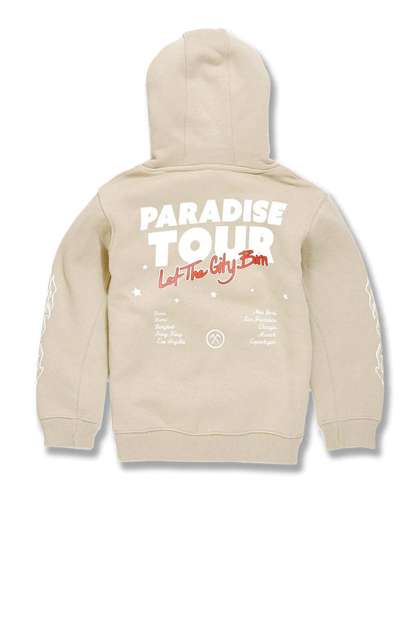 Kids Paradise Tour Pullover Hoodie-Sand