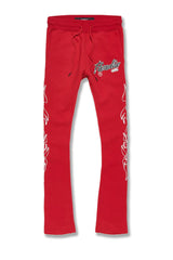 Paradise Tour Stacked Sweatpants-Red