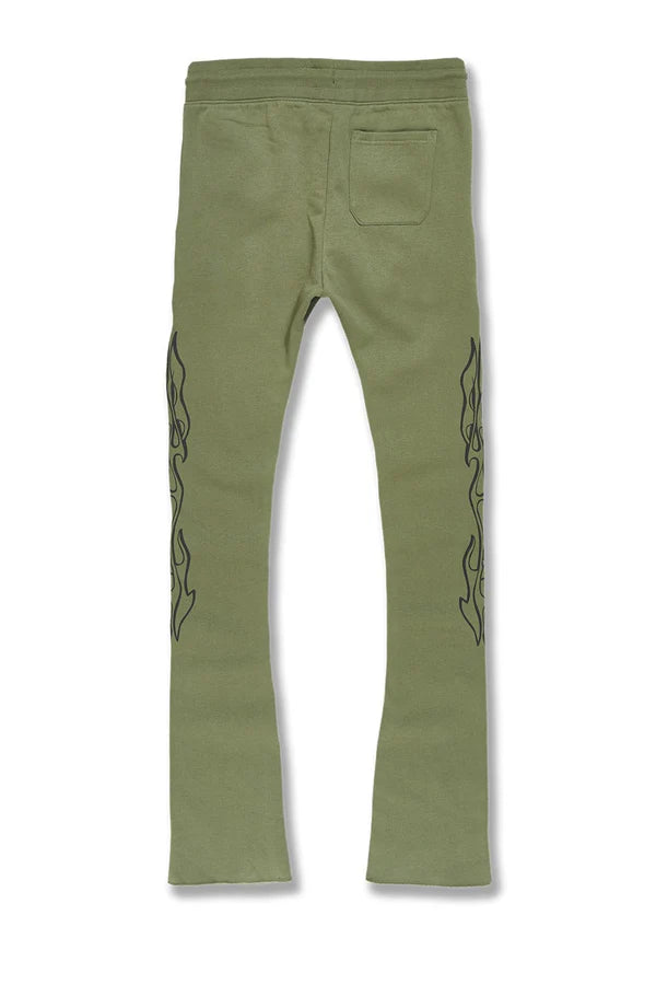 Paradise Tour Stacked Sweatpants-Sage