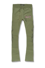 Paradise Tour Stacked Sweatpants-Sage