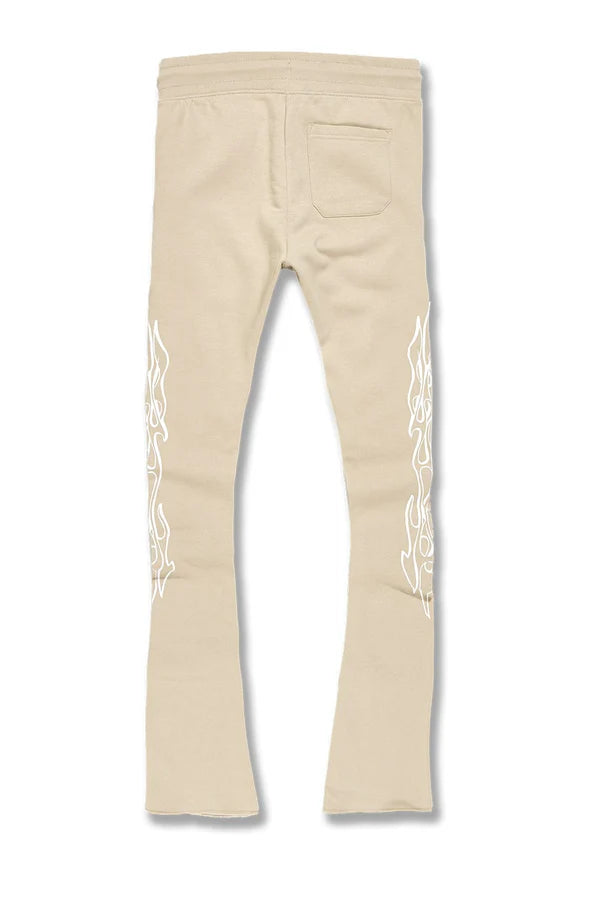 Paradise Tour Stacked Sweatpants-Sand