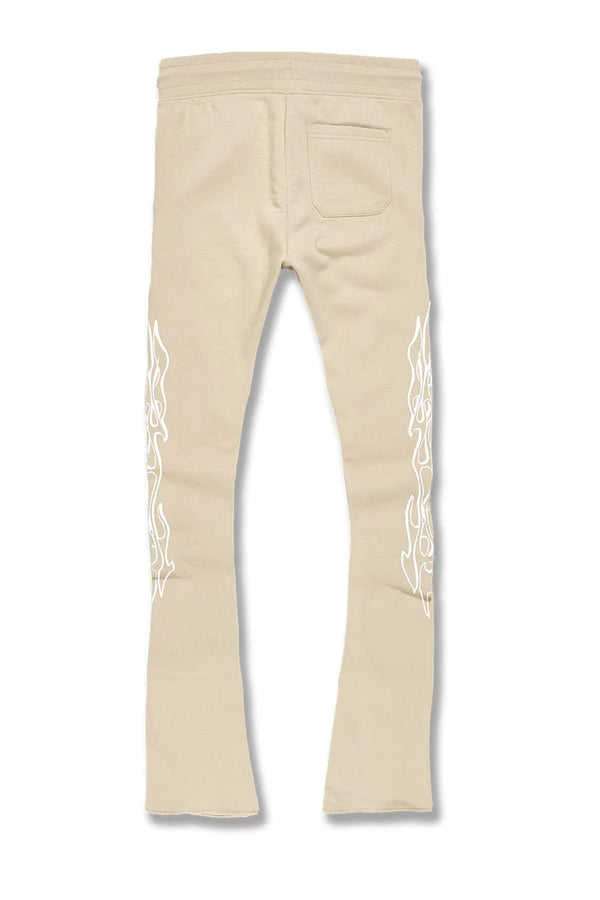 Kids Paradise Tour Stacked Sweatpants-Sand