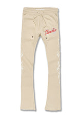 Paradise Tour Stacked Sweatpants-Sand