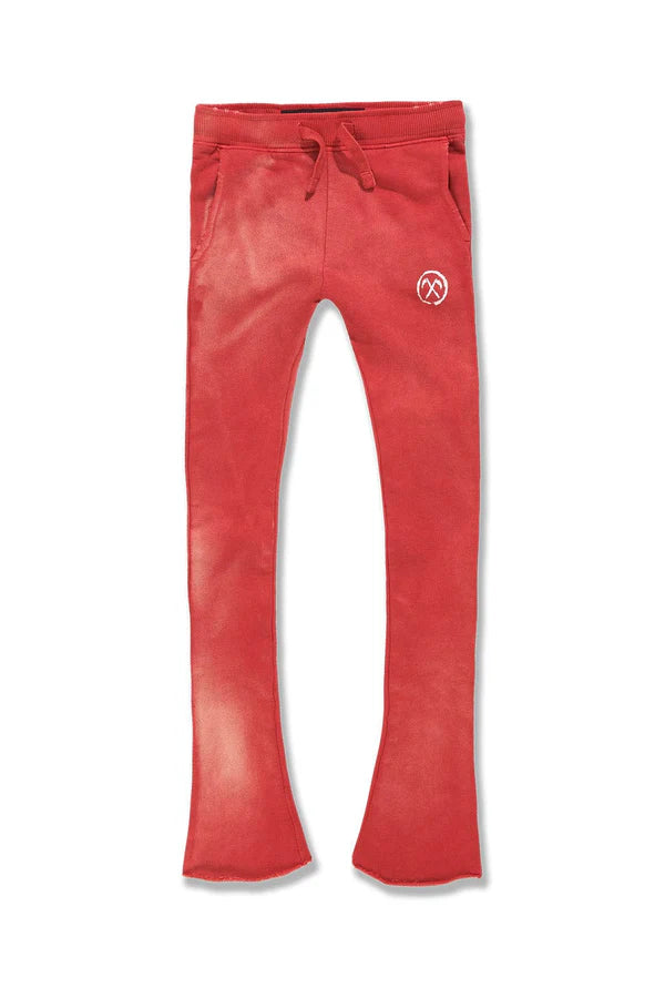 Kids Afterlife Stacked Sweatpants (Red)