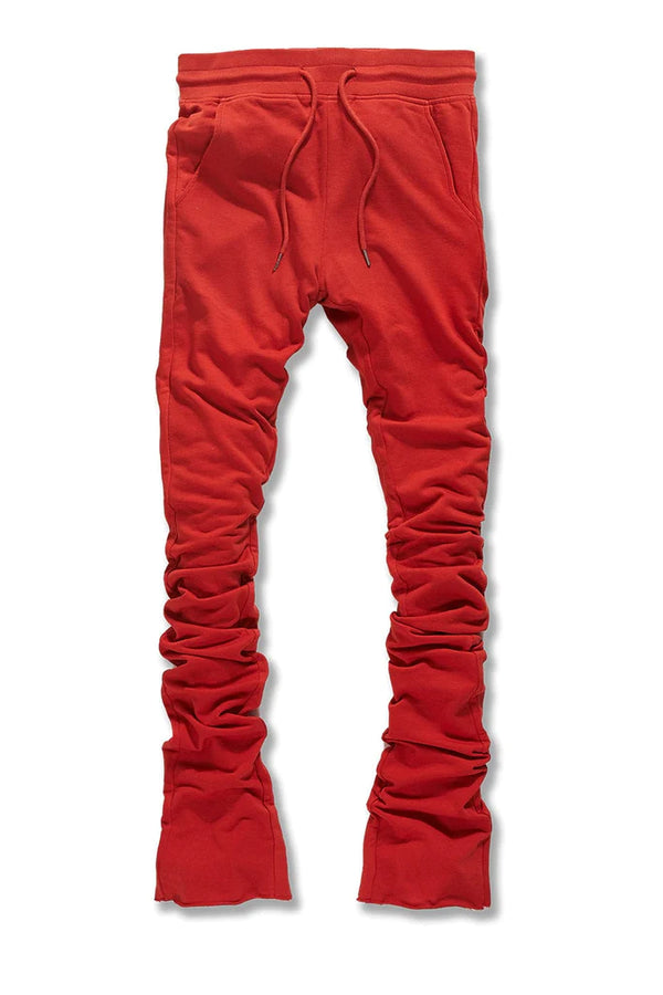 Uptown Stacked Sweatpants-Red
