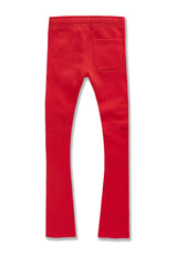 KIDS UPTOWN STACKED SWEATPANTS (RED)