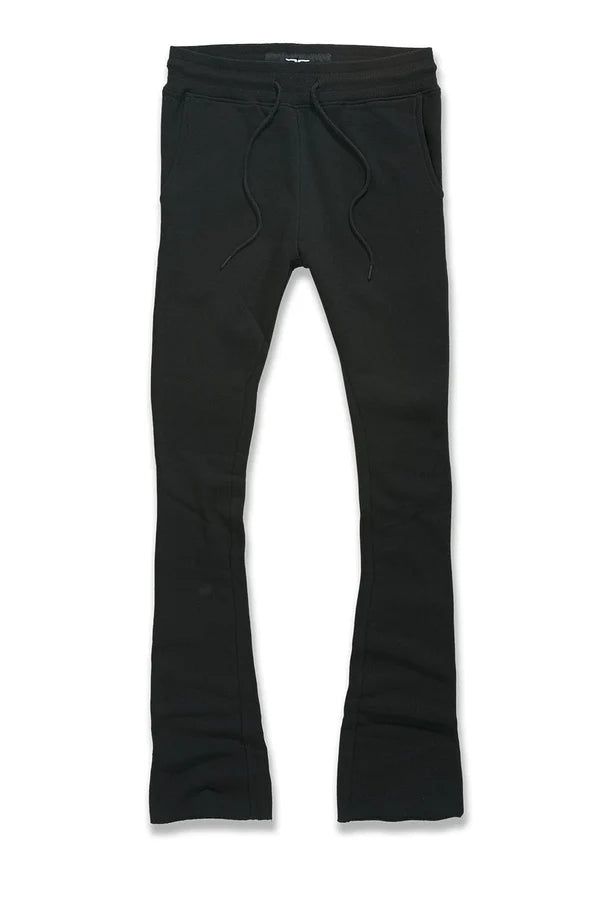 Boys Uptown Stacked Sweatpants-Black