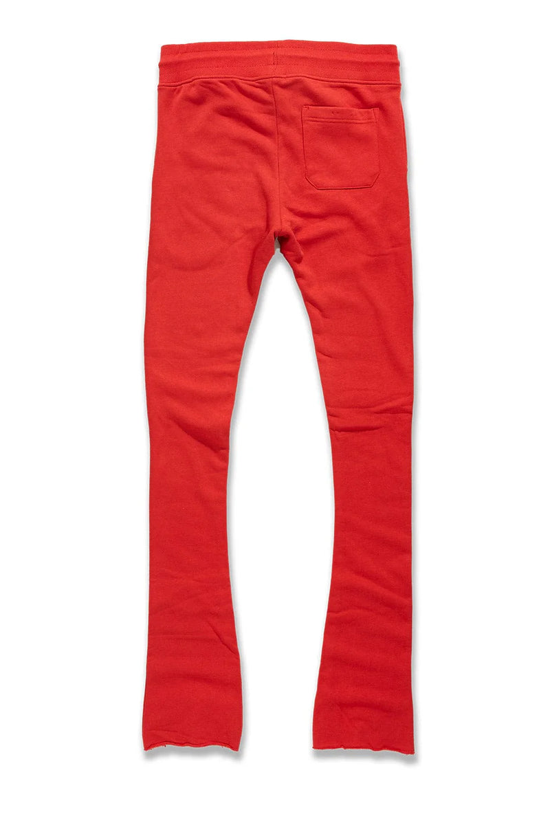 Red stacked sweats sale