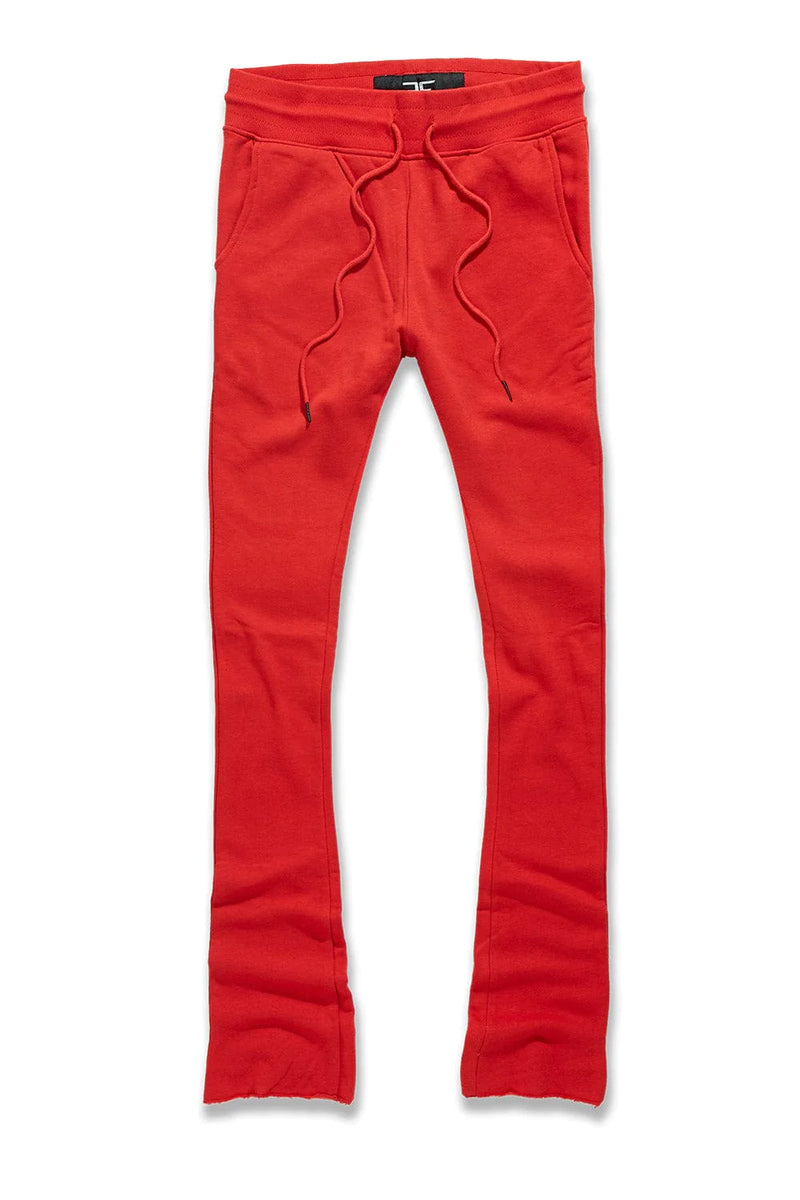 UPTOWN STACKED SWEATPANTS-RED