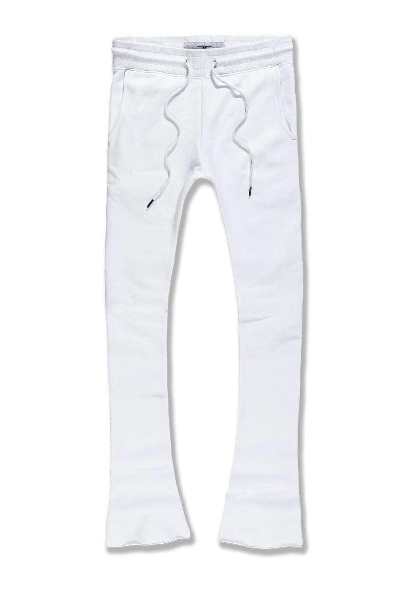 UPTOWN STACKED SWEATPANTS-WHITE