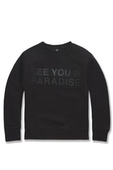 Paradise Tonal Crewneck Sweatshirt-Black