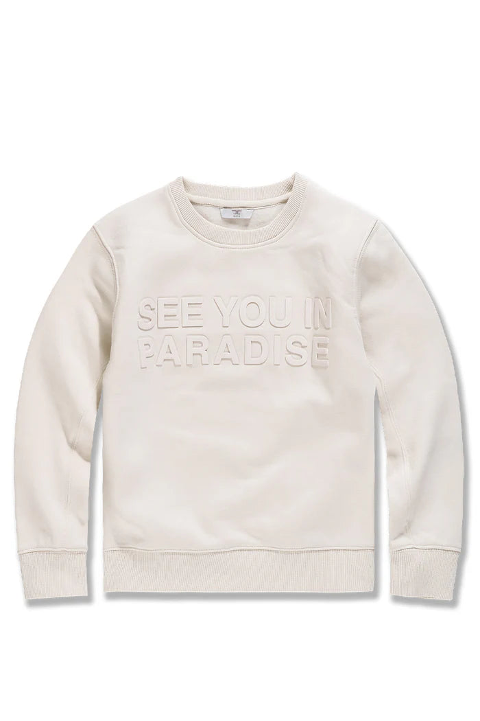 Paradise Tonal Crewneck Sweatshirt-Bone