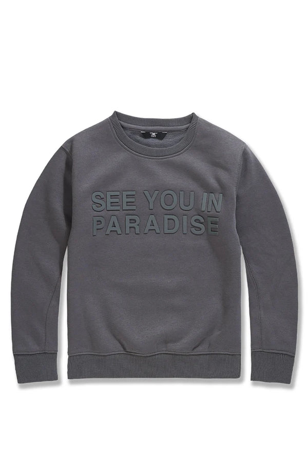 Paradise Tonal Crewneck Sweatshirt-Charcoal