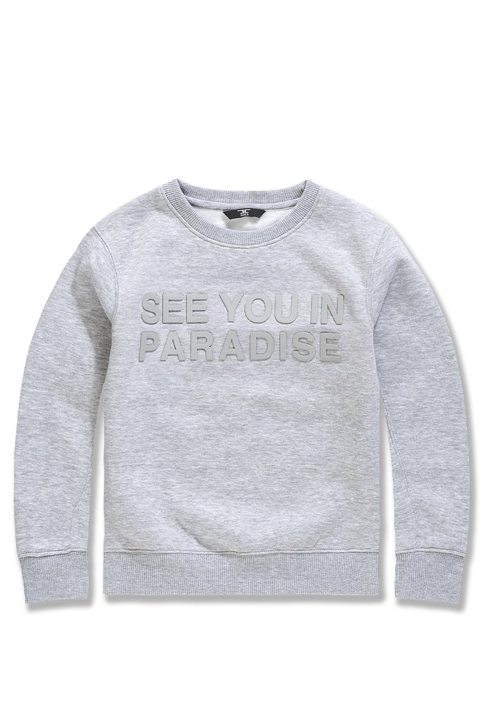 Paradise Tonal Crewneck Sweatshirt-Heather Grey