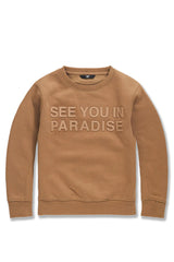 Paradise Tonal Crewneck Sweatshirt-Mocha