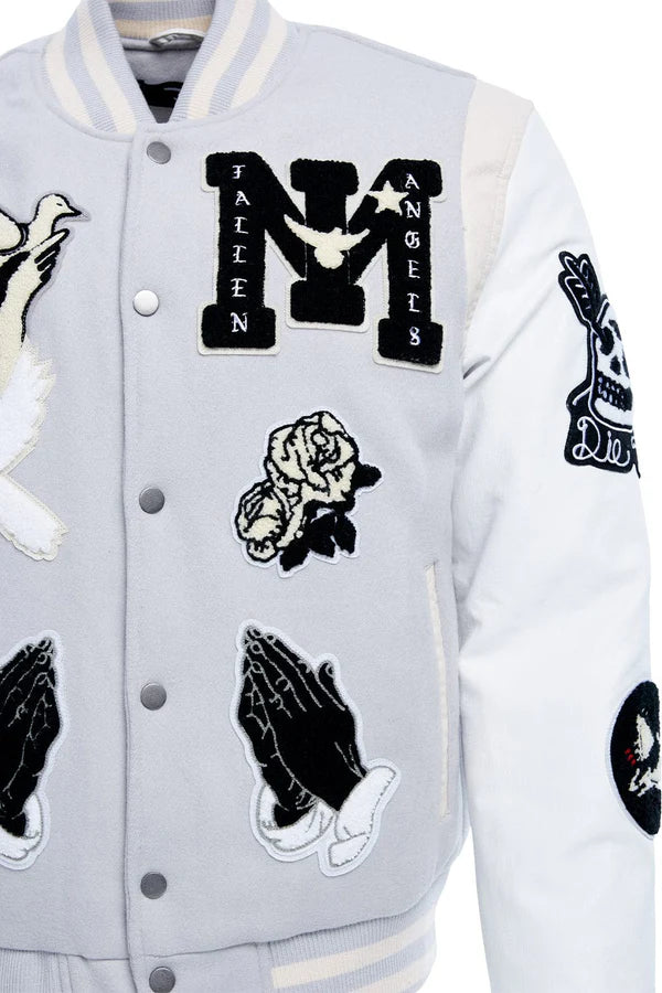 Fallen Angels Varsity Jacket (Light Grey)