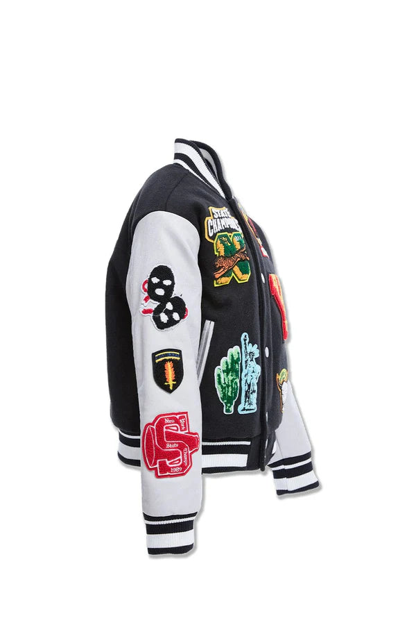 Kids Empire City Varsity Jacket (Black)