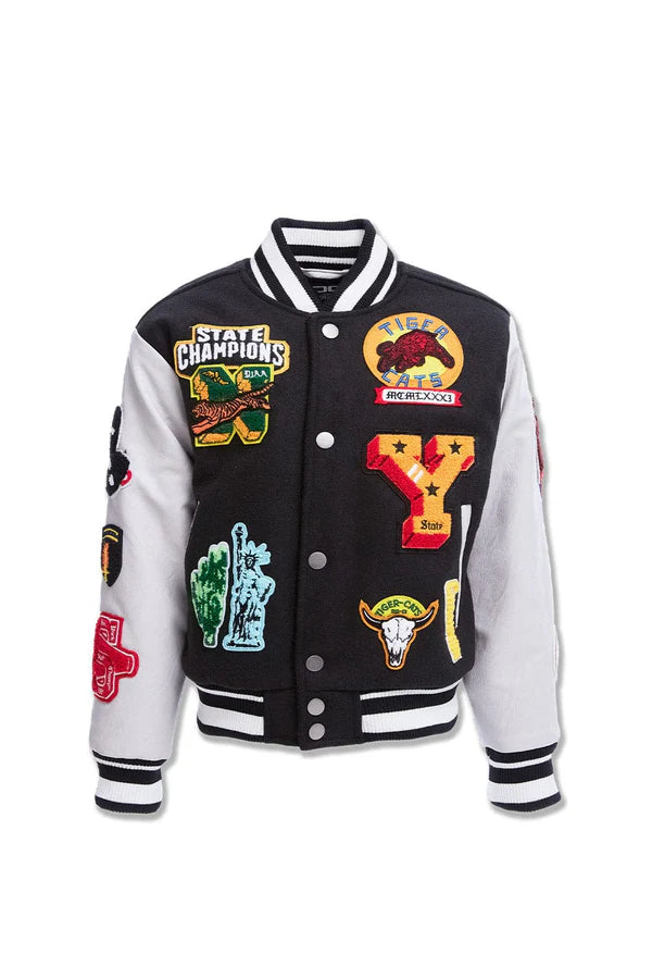 Kids Empire City Varsity Jacket (Black)