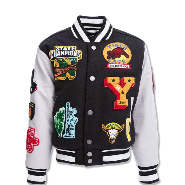 Kids Empire City Varsity Jacket (Black) – No Limit Clothing