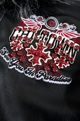 Kids Windy City Hooded Bomber Jacket (Black)