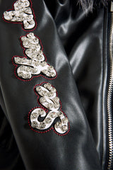 Kids Windy City Hooded Bomber Jacket (Black)