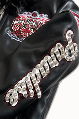 Kids Windy City Hooded Bomber Jacket (Black)