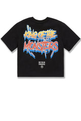 Kids Sea Monster Cropped Boxy T-Shirt - Black