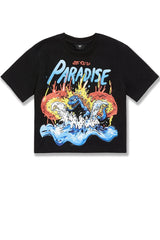 Kids Sea Monster Cropped Boxy T-Shirt - Black