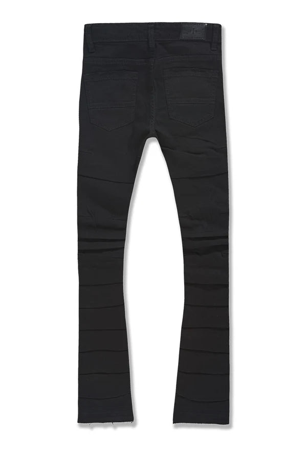 Kids Stacked Ripple Effect Denim- Jet Black