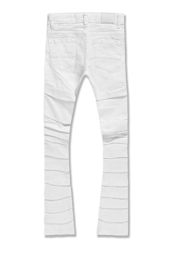 Kids Stacked Ripple Effect Denim- White