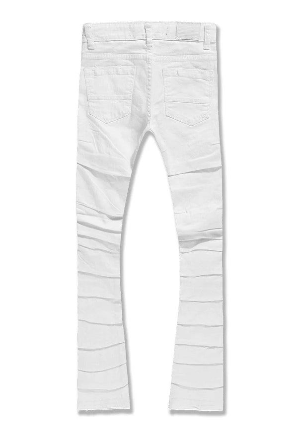 Stacked Ripple Effect Denim (White)