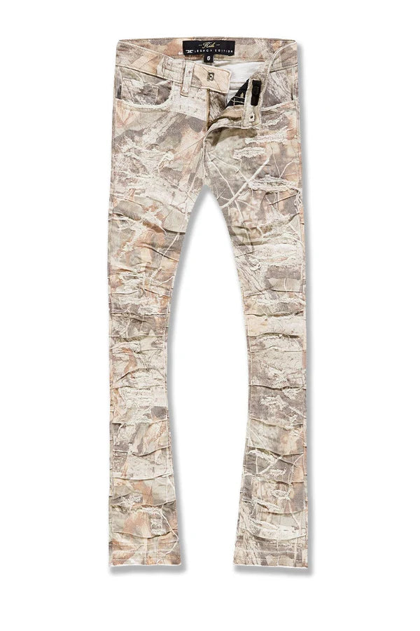 Kids Stacked Ripple Effect Pants (Birch Mist)